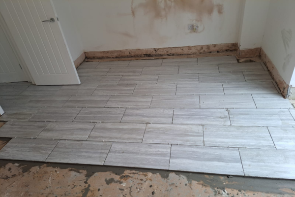 floor tiling before
